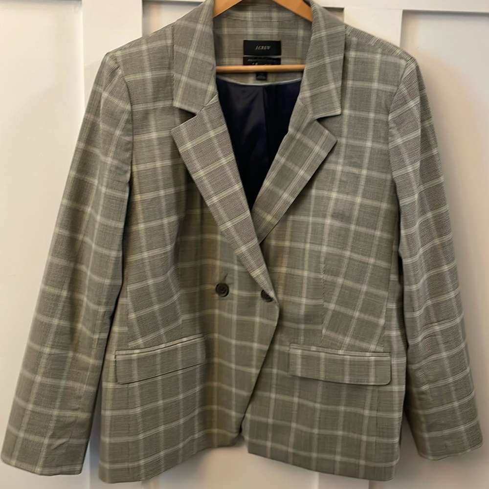 J Crew plaid blazer Italian stretch wool size 20